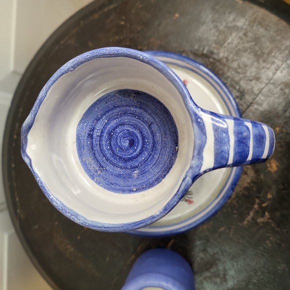 Keck Keramic Goldmedaille 1987 Pottery Candle Holder Germany Blue 4 3/4" - Picture 5 of 9